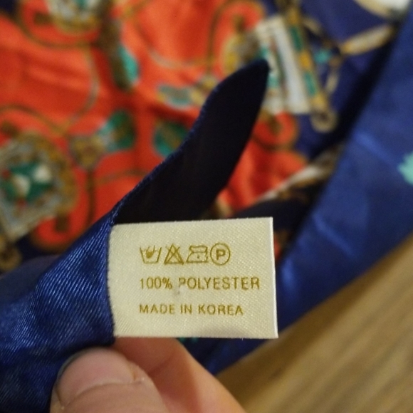 VTG 1980s Turquoise Gold County Western Scarf - Picture 8 of 8